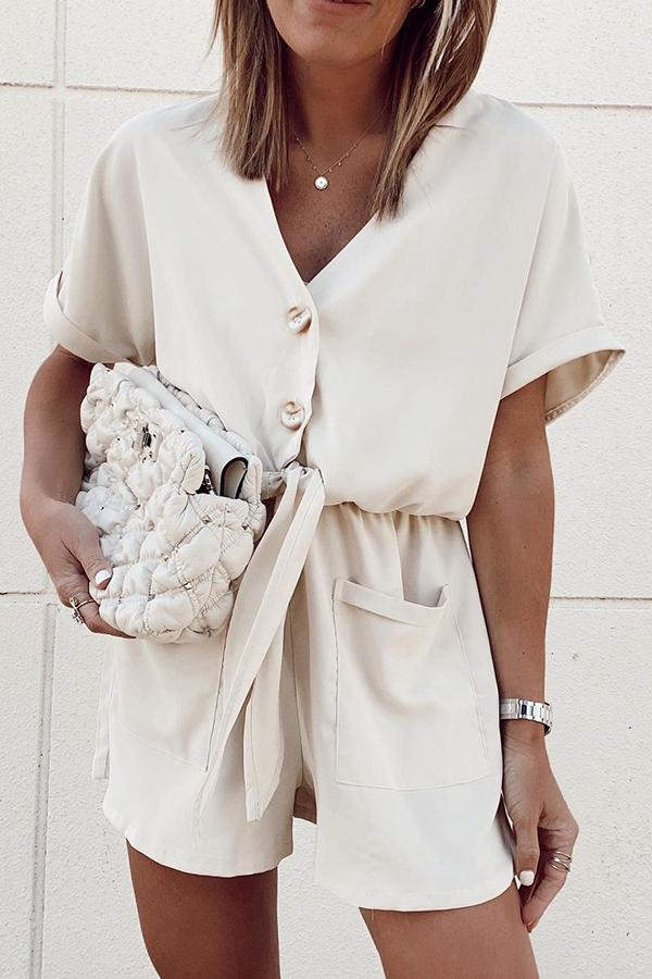 Drune | Geknotete Taille Klassisch Lässiger Jumpsuit
