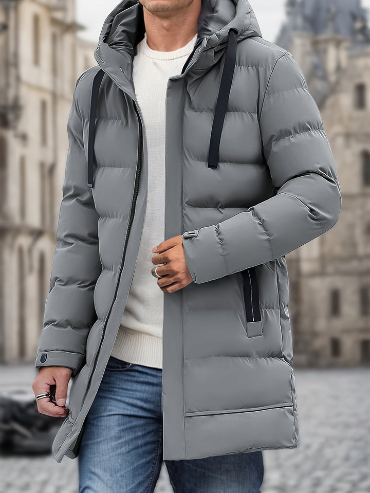 Drune | Lange Gepolsterte Kapuzen Puffer Winterjacke Für Herren - Perfekt für Outdoor-Aktivitäten