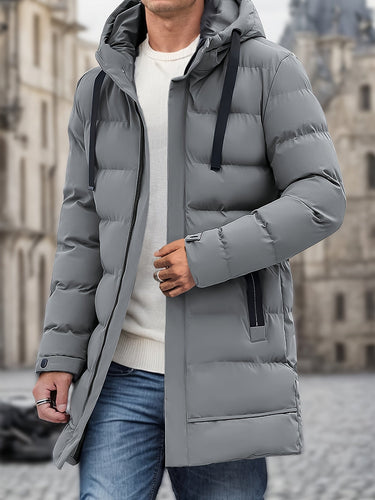 Drune | Lange Gepolsterte Kapuzen Puffer Winterjacke Für Herren - Perfekt für Outdoor-Aktivitäten