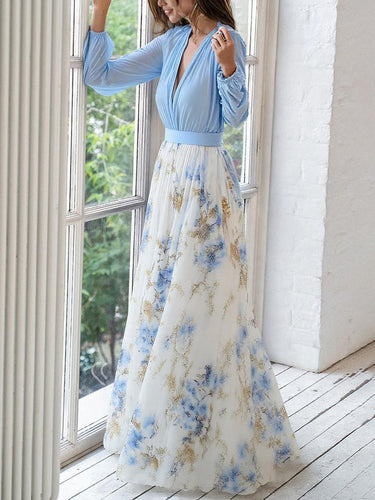 Drune | Schillerndes Maxikleid Mit Blumendruck