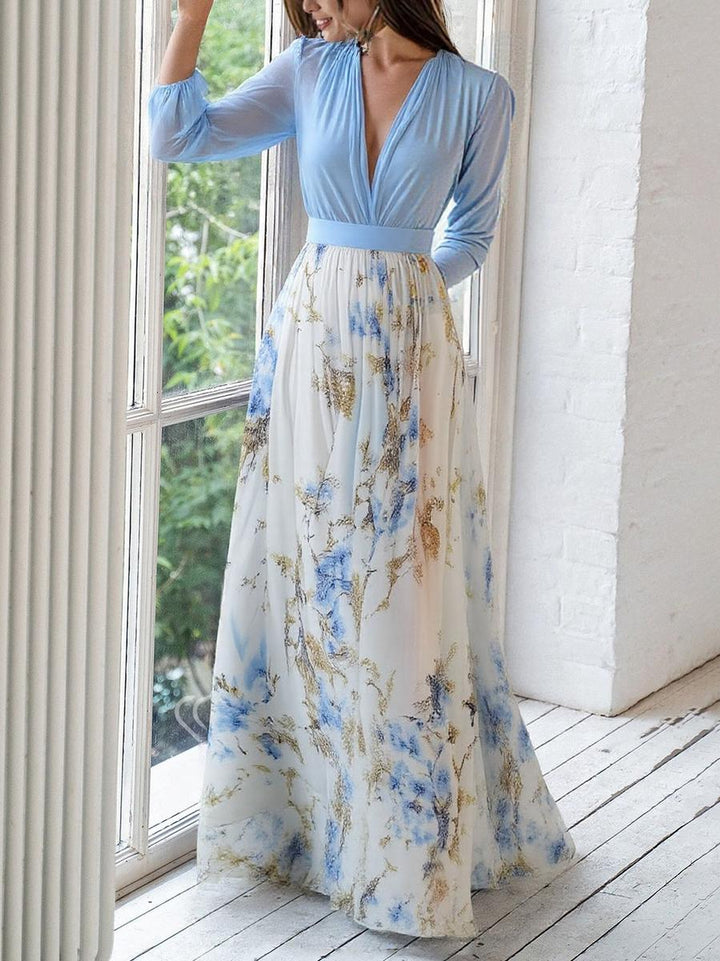 Drune | Schillerndes Maxikleid Mit Blumendruck
