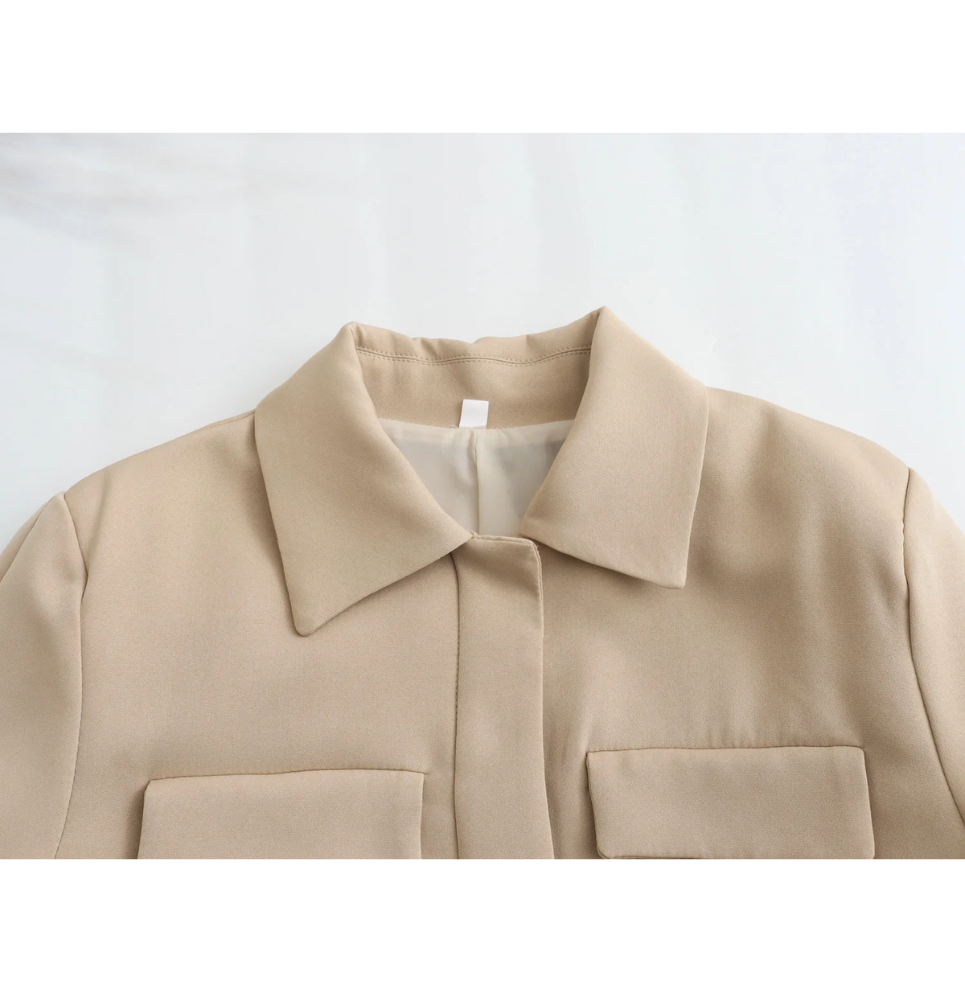 Drune | Bomberjack Damen Kurzjacke mit Vier Fronttaschen und Minimalistischem Design