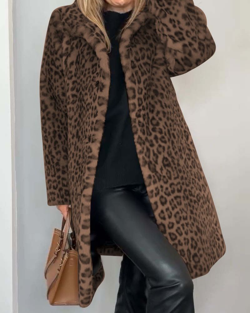 Drune | Leoparden Lange Weiche Jacke
