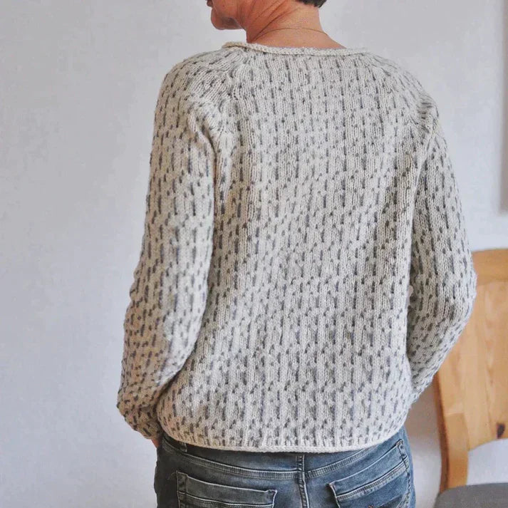 Drune | Eleganter grauer Pullover mit Rundhalsausschnitt