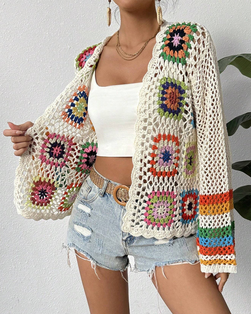 Drune | Bunter Cardigan mit Hohlen Ärmeln