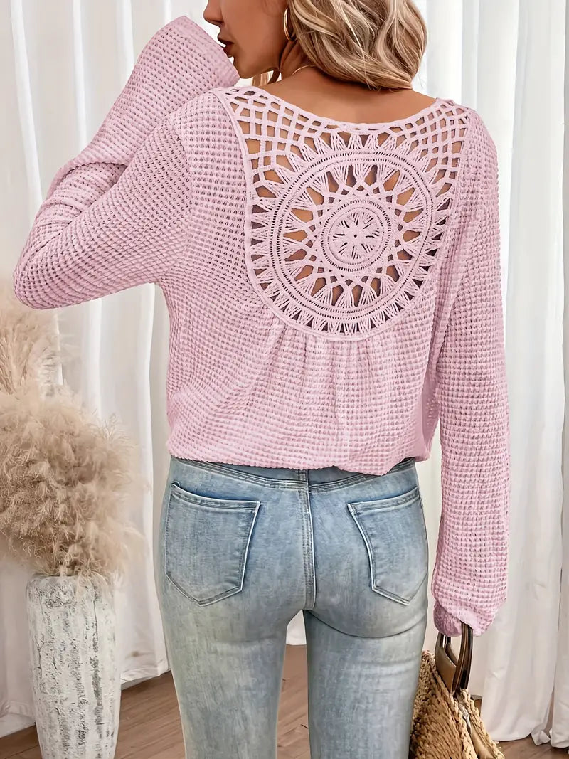 Drune | Trendige Damen Sweater Gehäkelte Trendy, Komfortabel