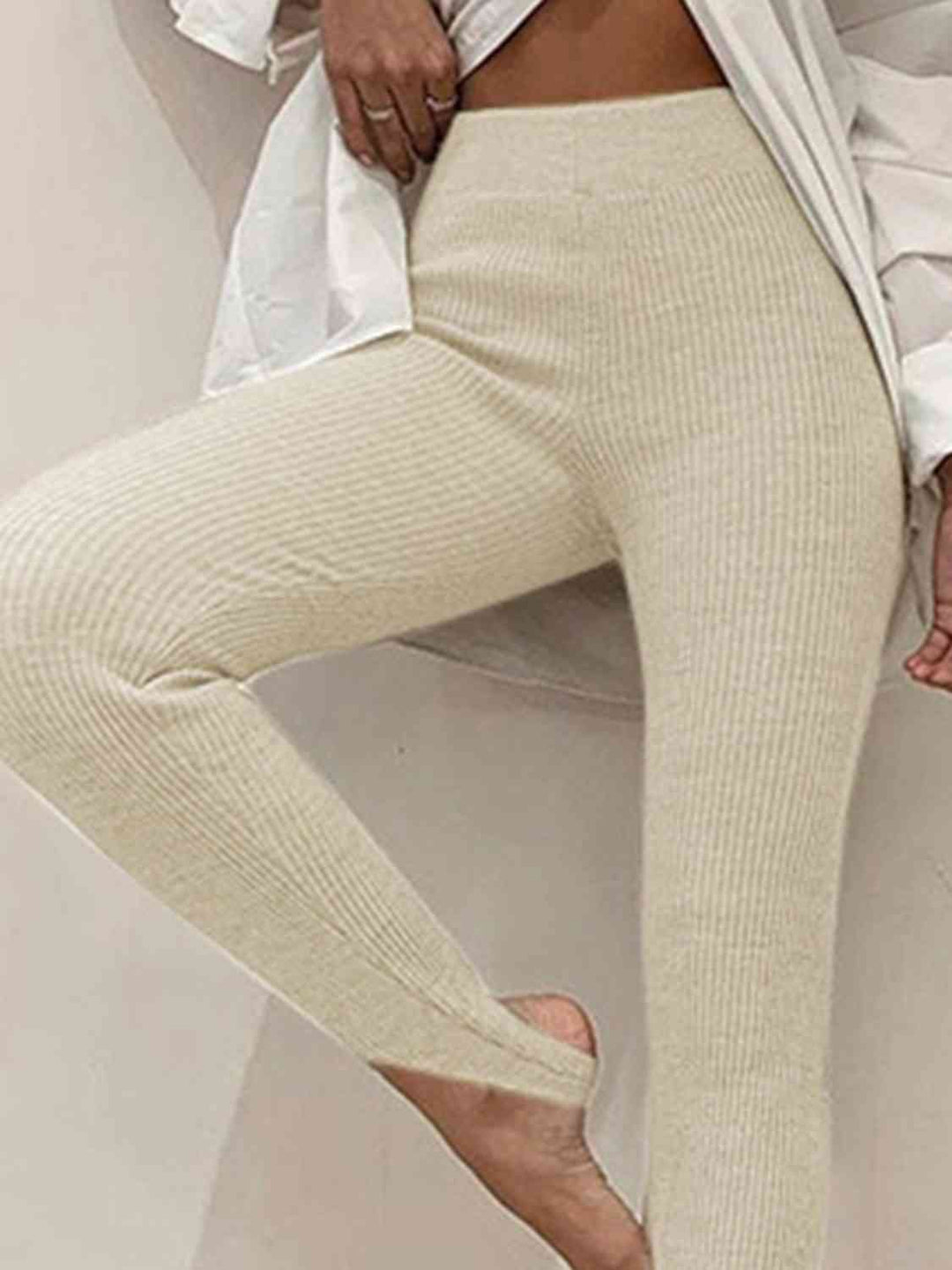 Drune | Geripptes Mittel Taillen Leggings