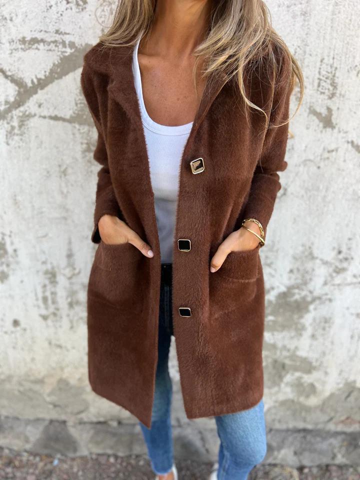 Drune | Lange Jacke mit Knöpfen