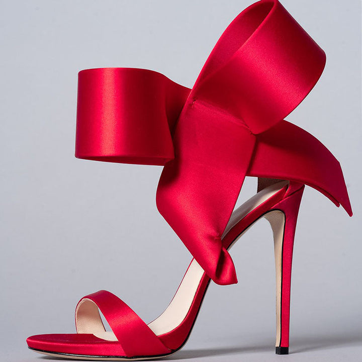 Drune | Sommer Übergröße Schleife Knöchelriemen High Heels Sandalen für Frauen