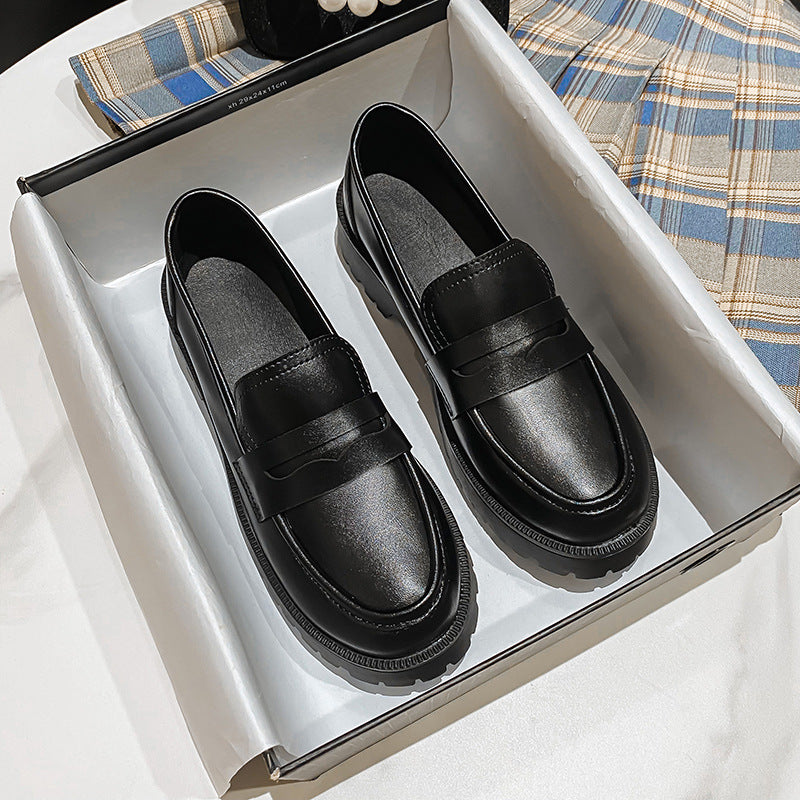 Drune | Mode Damen Britischer Stil Echtes Leder Plattform Schuhe Frühling Schuhe