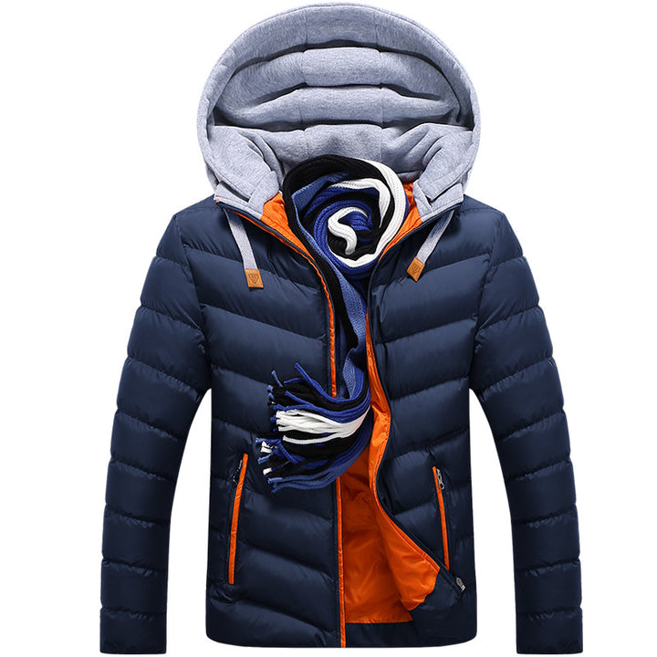 Herren Leichte gesteppte Kapuzenjacke mit Kontrast-Innenfutter und Thermoisolierung Drune