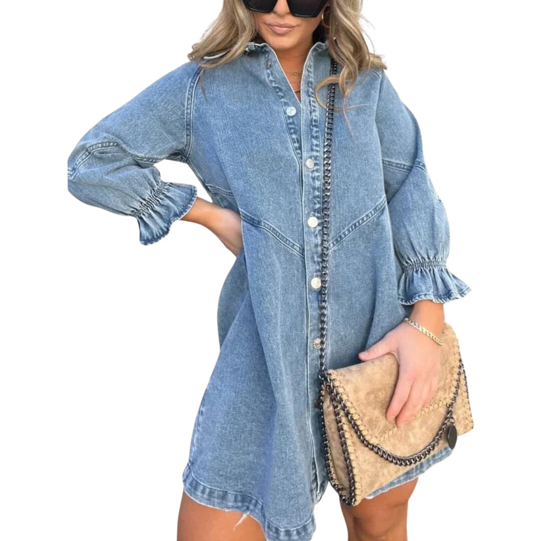 Drune | Jeanskleid Mit Langen Ärmeln