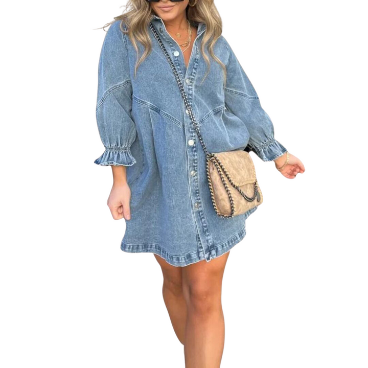 Drune | Langärmeliges Denim-Kleid