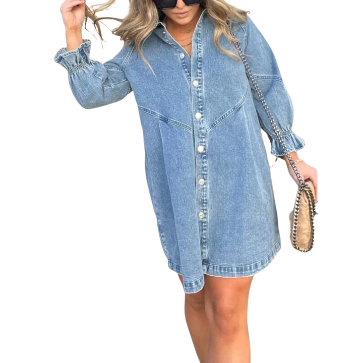 Drune | Langärmeliges Denim-Kleid