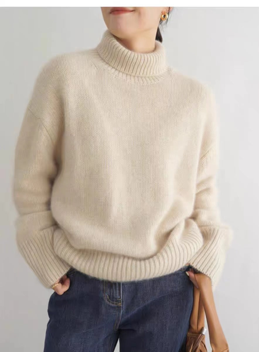 Drune | Klassische und Luxuriöse Wollpullover mit Hohem Kragen