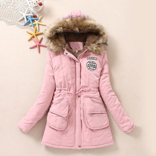 Damen nan lange Thermo-Parka mit Teddyinnenfutter, abnehmbarer Kunstfellkapuze, Kordelzug-Taille und Mehrfachtaschen Drune