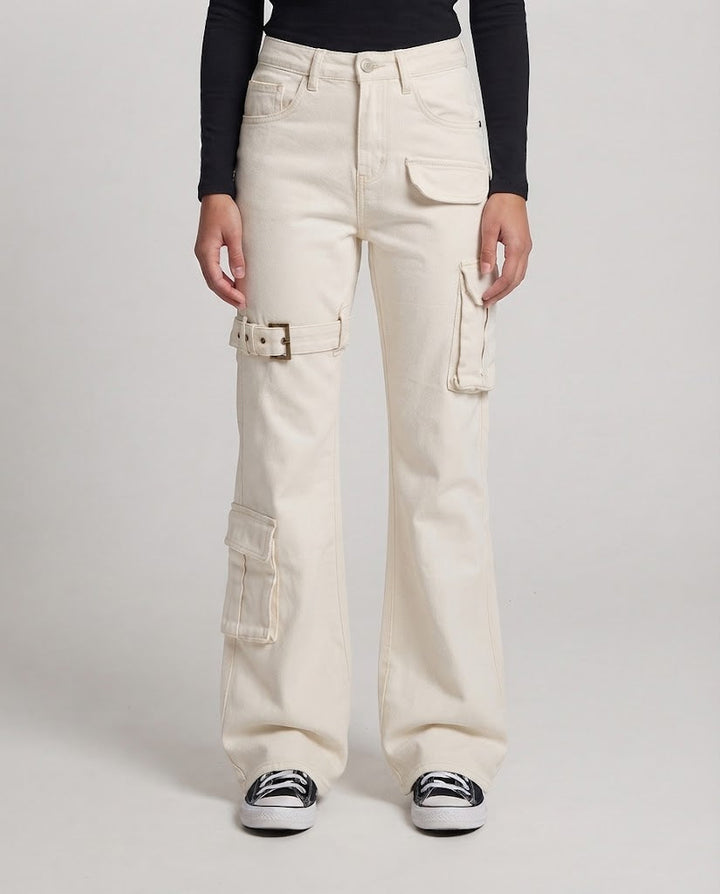 Damen Cargo‑Palazzo‑Hose mit Utility‑Taschen und Beinschnalle Drune