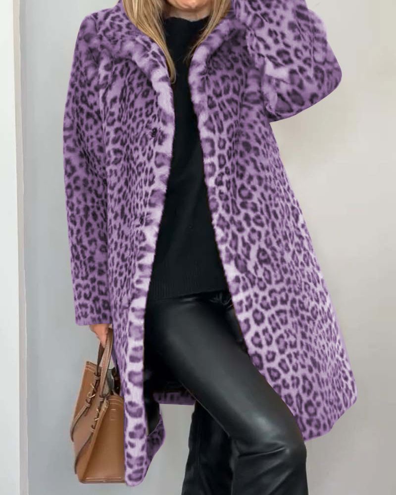 Drune | Leoparden Lange Weiche Jacke