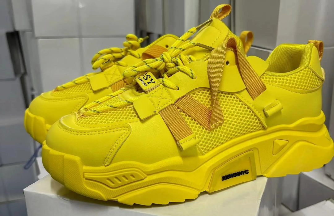 Drune | Mesh-Oberfläche Schuhe mit Plateau