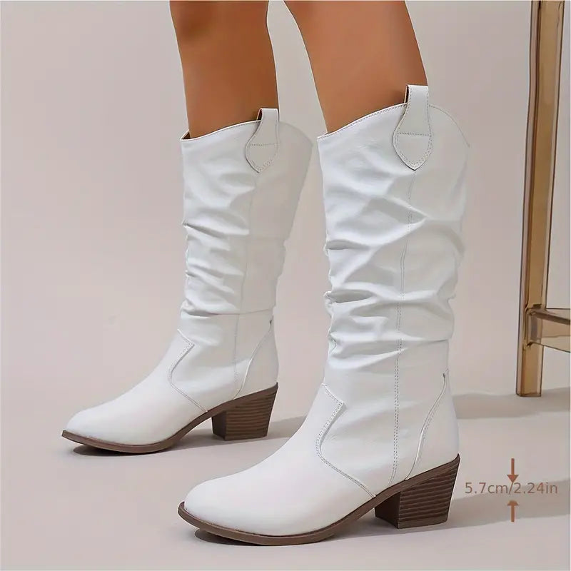 Drune | Stiefel mit Dickem Absatz und Spitzer Zehe