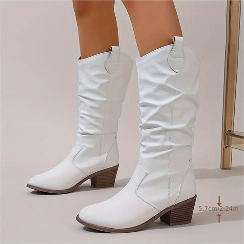 Drune | Stiefel mit Dickem Absatz und Spitzer Zehe
