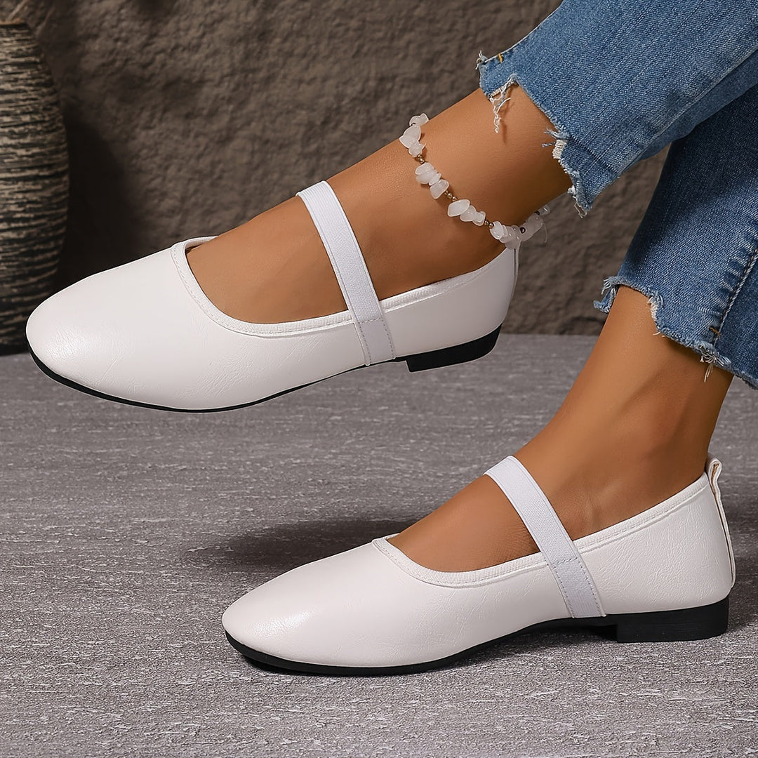 Drune | Elegante Weiße Mary Jane Ballerinas
