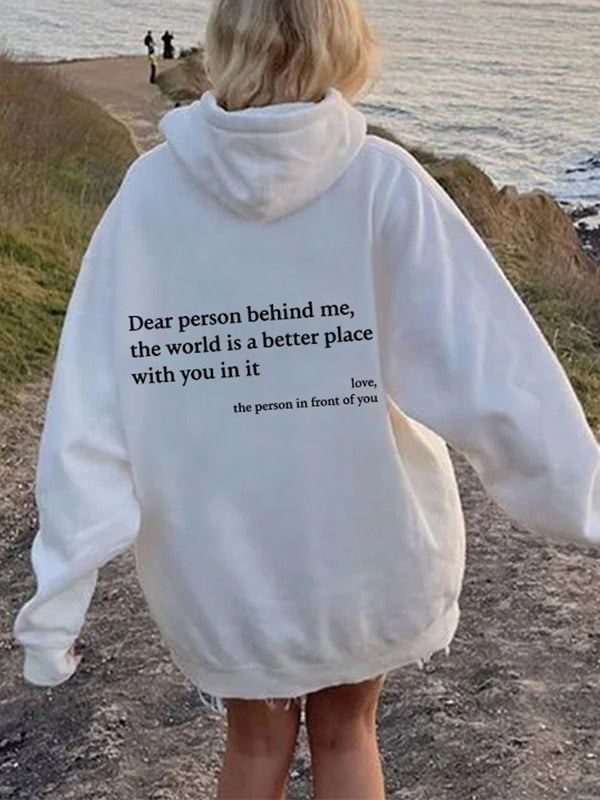 Drune | oversized Hoodie mit Kängurutasche und Kordelzug und Buchstabendruck