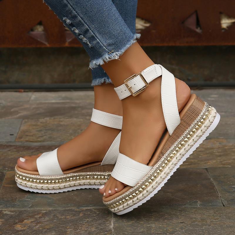 Drune | Sommer Sandalen Mit Schnallenriemen Und Plateau
