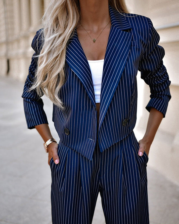 Drune | delig Blazer Set Damenanzug - Cropped Blazer mit Hose