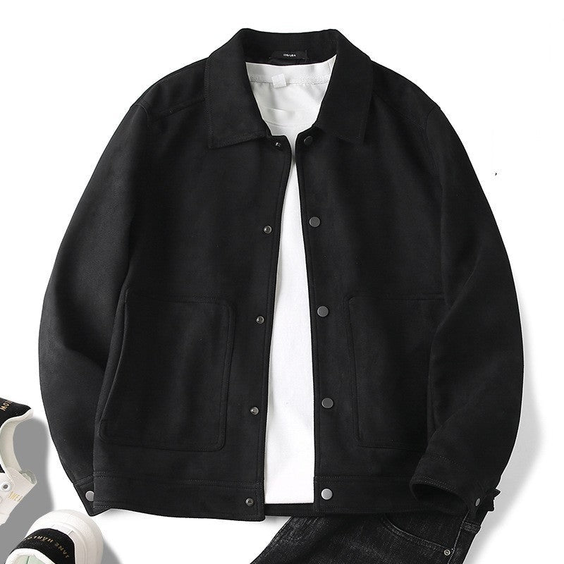 Drune | Lässige; Wildlederjacke mit Revers