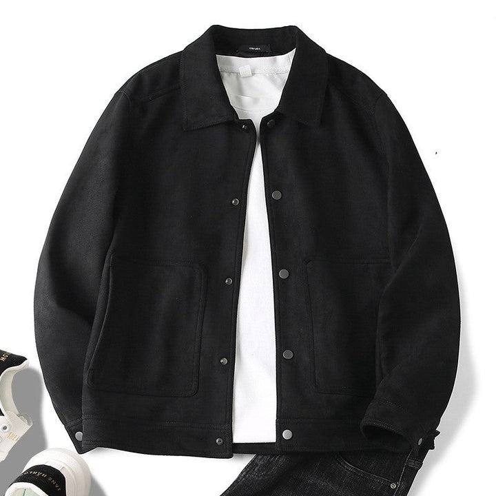Drune | Lässige; Wildlederjacke mit Revers