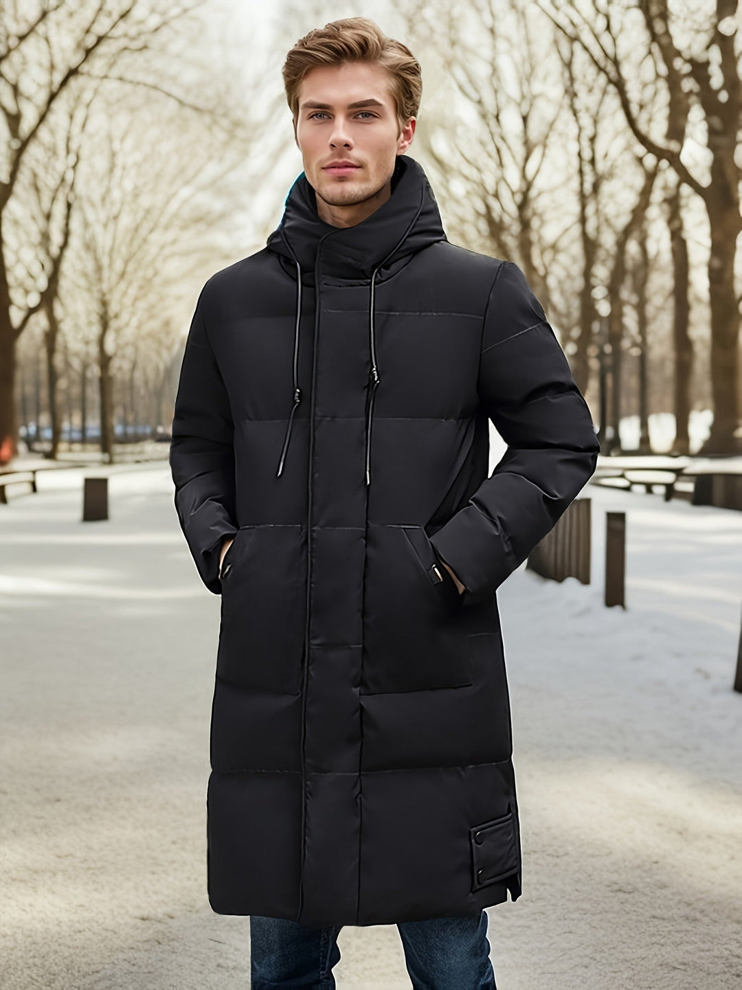 Drune | Baumwollwinterjacke mit Kapuze für Herren - Perfekt für Aktivitäten im Freien