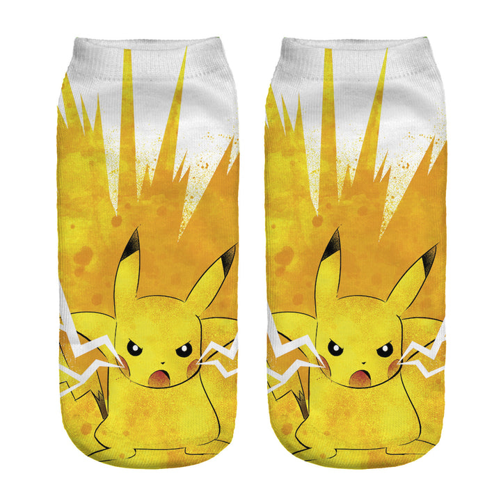 Unisex Niedrige Ankle-Socken mit Cartoon-Monster-Gesicht und weichem Baumwollmix Drune