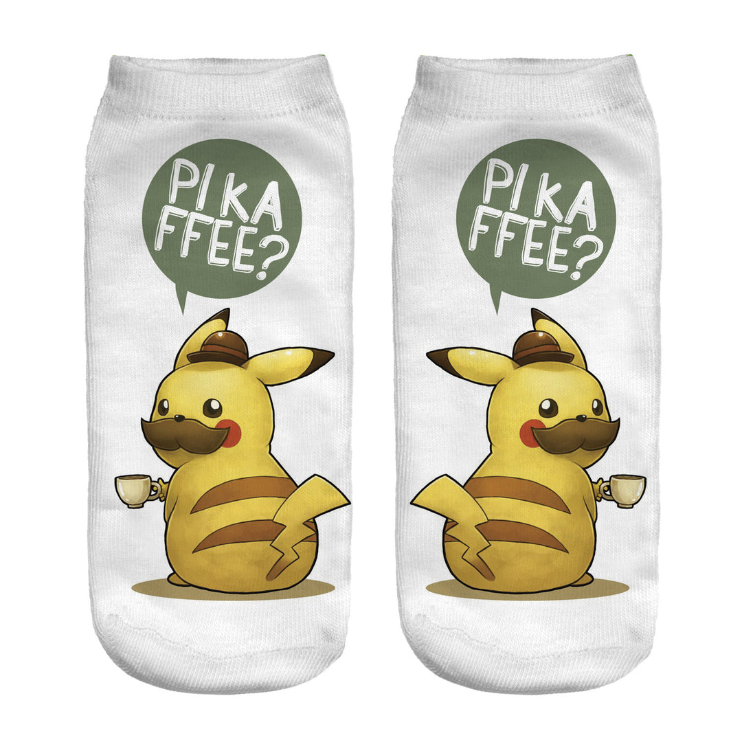 Unisex Niedrige Ankle-Socken mit Cartoon-Monster-Gesicht und weichem Baumwollmix Drune