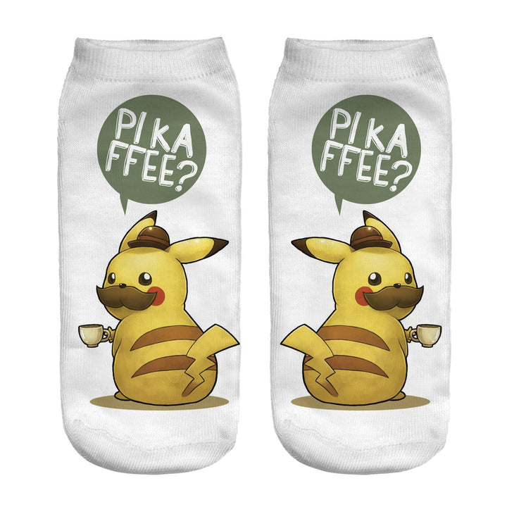 Unisex Niedrige Ankle-Socken mit Cartoon-Monster-Gesicht und weichem Baumwollmix Drune