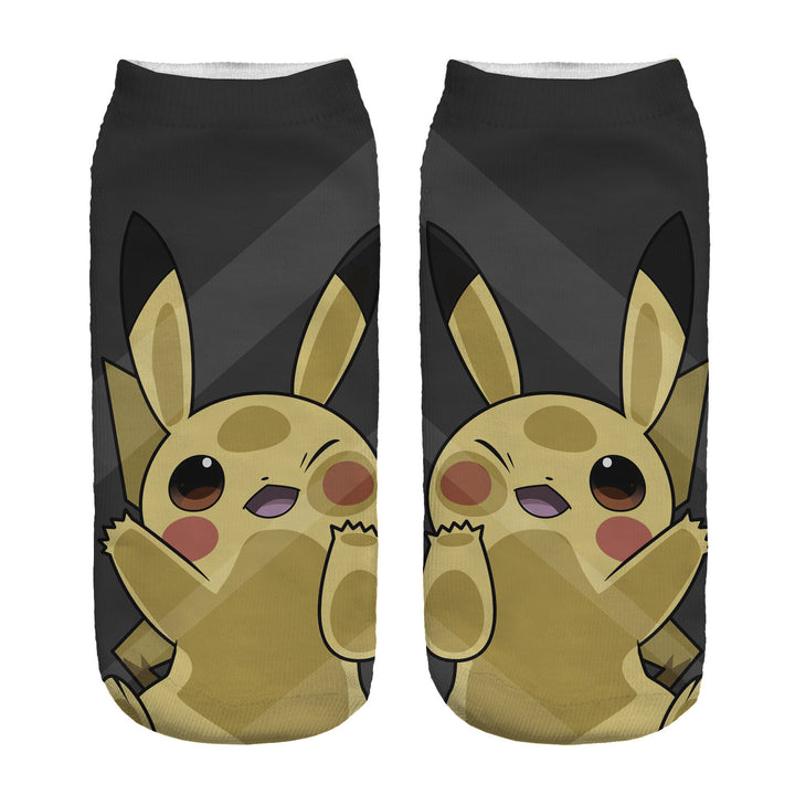 Unisex Niedrige Ankle-Socken mit Cartoon-Monster-Gesicht und weichem Baumwollmix Drune