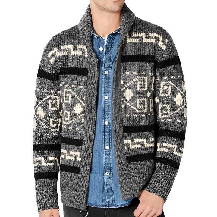 Drune | Herren Strickjacke Mit Retro|Revers