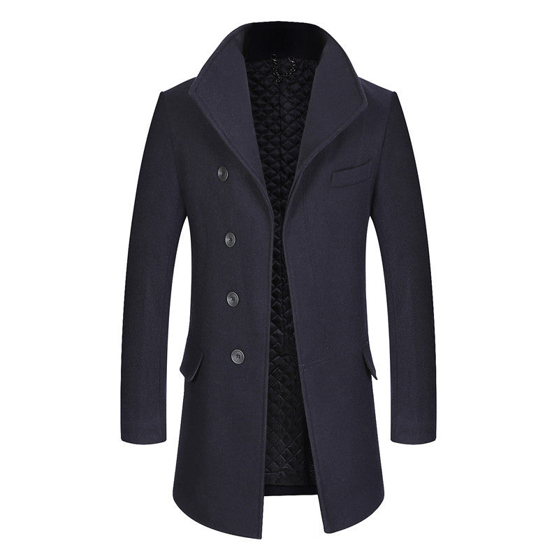 Herren Taillierter Chesterfield-Mantel aus Wollmix mit gesteppter Thermoinnenjacke Drune