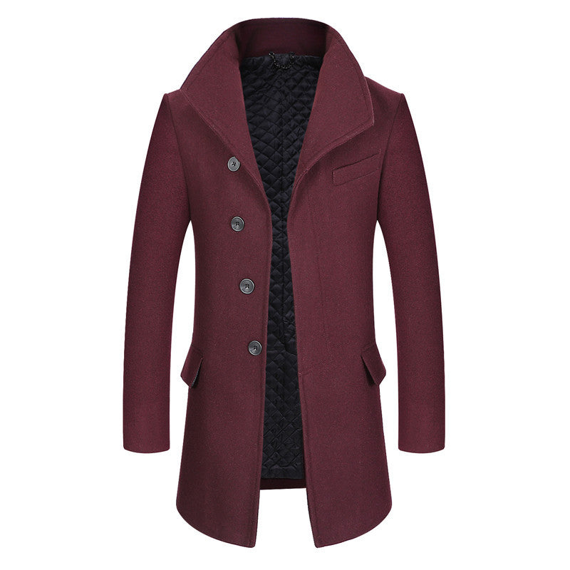 Herren Taillierter Chesterfield-Mantel aus Wollmix mit gesteppter Thermoinnenjacke Drune