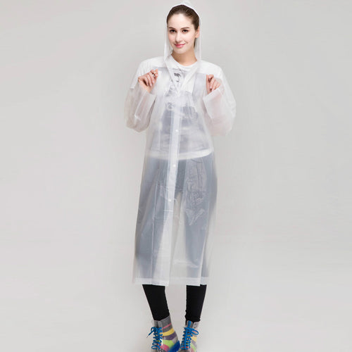 Damen Transparente Regenjacke mit Kapuze und Druckknopfverschluss Drune
