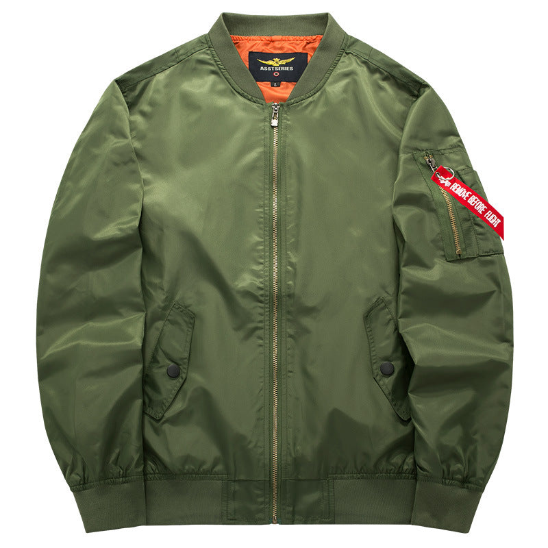 Men's  streamlined commuter bomber jacket with water-resistant nylon shell and sleeve pen pocket Drune