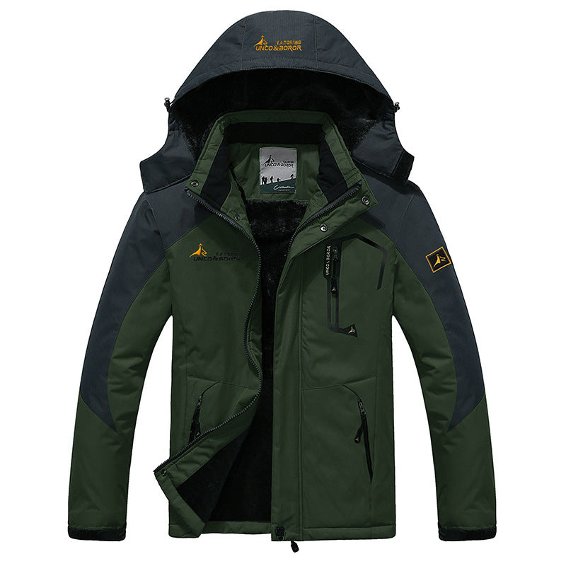 Herren dreilagige Thermo‑Trekkingjacke mit abnehmbarer Kapuze und hochflorigem Fleecefutter Drune
