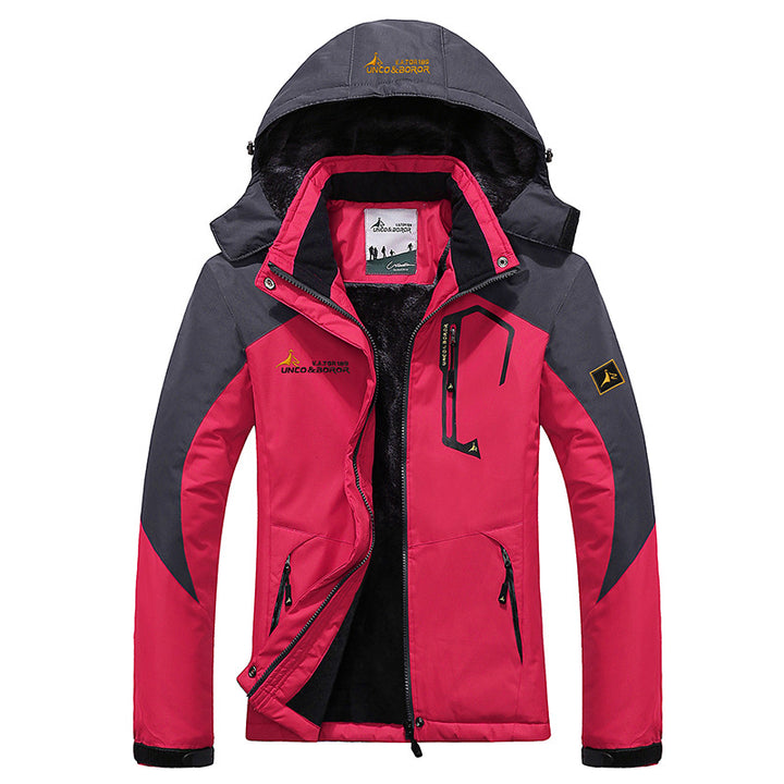 Herren dreilagige Thermo‑Trekkingjacke mit abnehmbarer Kapuze und hochflorigem Fleecefutter Drune