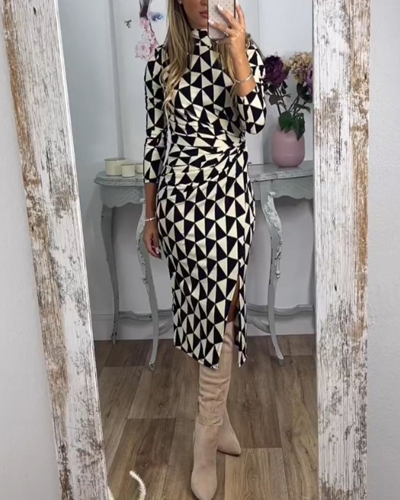 Drune | Kleid mit Modernem Geometrischem Print