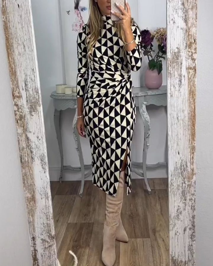 Drune | Kleid mit Modernem Geometrischem Print