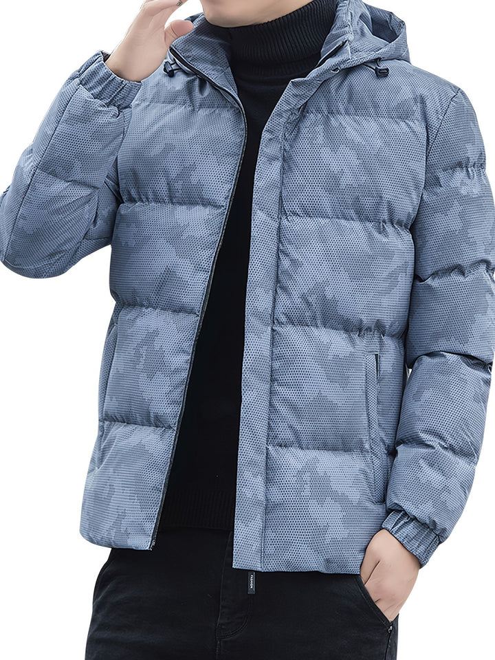 Drune |  Baumwoll Reißverschluss Gepolsterte Winterjacke Mit Abnehmbarer Kapuze Für Herren - Perfekt für Outdoor-Aktivitäten