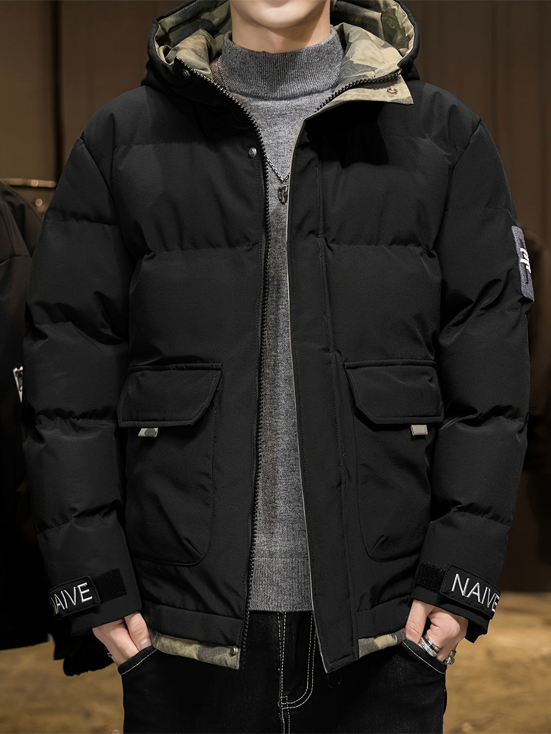 Drune | Winterjacke mit Kapuze für Herren - Perfekt für Outdoor-Aktivitäten