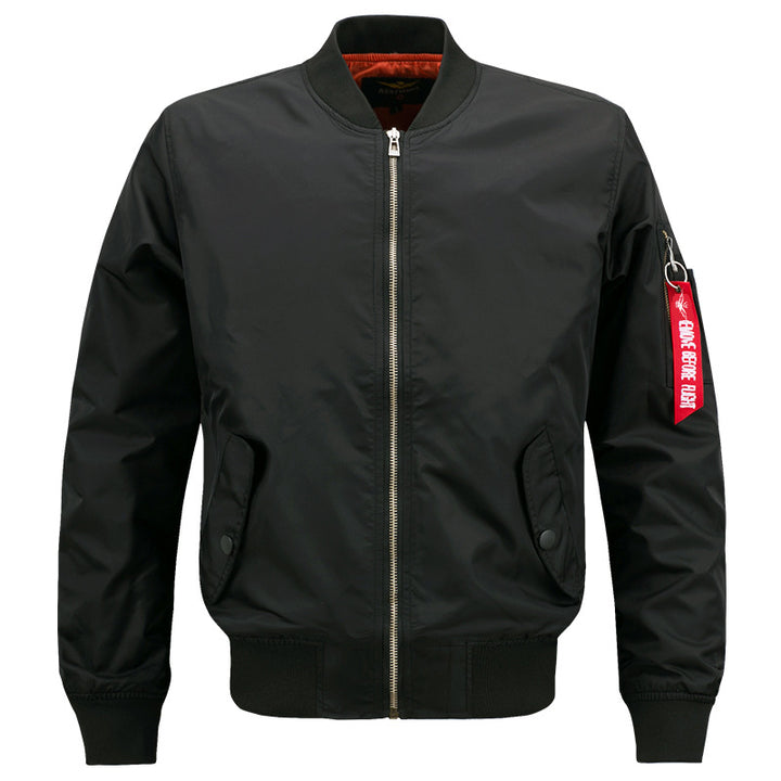Men's  slim insulated bomber jacket with zip sleeve utility pocket and snap flap hand pockets Drune