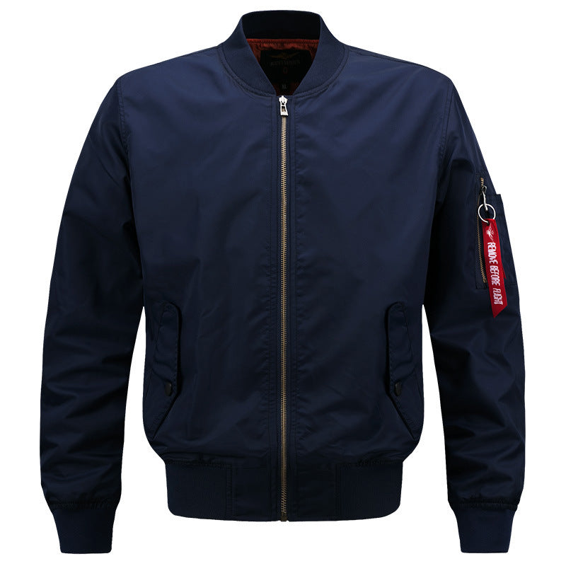 Men's  slim insulated bomber jacket with zip sleeve utility pocket and snap flap hand pockets Drune