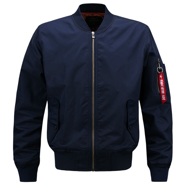 Men's  slim insulated bomber jacket with zip sleeve utility pocket and snap flap hand pockets Drune